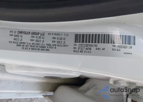 2015 Chrysler 200 C from USA, damaged, VIN 1C3CCCCB5FN541743